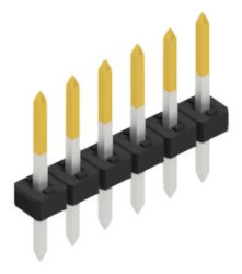 Pin header, 6 pole, pitch 2 mm, straight, black, 10062140