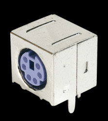 6-pin mini-DIN socket, purple, shielded