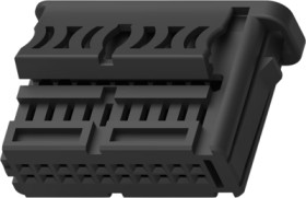 Socket, unequipped, 20 pole, straight, 2 rows, black, 2141404-1