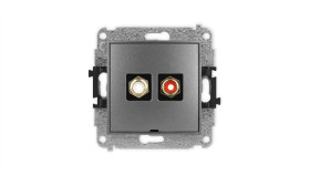 Icon Mechanizm Gniazda Podwójnego Rca, Bez Pola Opisowego (Typu Cinch - Biały...