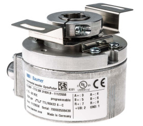 Enkoder przyrostowy optyczny TTL/HTL 1 → 65536 średnica wału 12mm Baumer 4,75 → 30 V DC 6000rpm