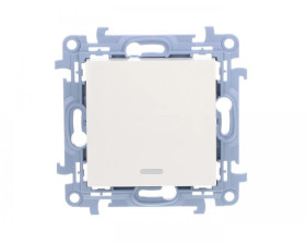 Simon 10 Przycisk pojedynczy z podświetleniem LED biały CP1L.01/11