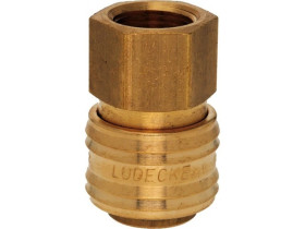 Szybkozłącze pneumatyczne Ludecke DN7,2 typ 26, G 1/8 GW, gniazdo szybkozłącza, mosiądz