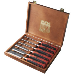 Bahco 424P-S6-EUR 424P-S6 Bevel Edge Chisel Set in Wooden Box, 6 Piece