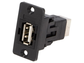 Adapter USB A - USB B 2.0 gniazdo SLIM złocony CP30609N