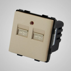 TouchMe Gniazdo 2xUSB 2,1A/5V złote TM626G