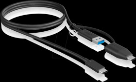 60837 USB 10 Gb/s Type-C® zu USB-A &amp; Type-C® Kabel, 1,00 m