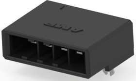 Pin header, 4 pole, pitch 5.08 mm, angled, black, 2-179277-5