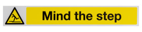 Znak, Poliester winylowy, Biały, Żółty, Mind The Step-Tekst Angielski, Tak Znak