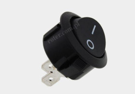 Przeł. kołyskowy okrągły 2pin/2poz 10A HQ czarny on-off