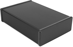 Aluminum enclosure, (L x W x H) 280 x 191 x 66 mm, black (RAL 9004), IP54, 1455U2801BK
