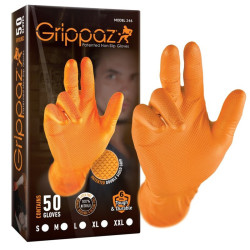 Rękawice ochronne Grippaz "L" Orange, Nitrylowe, Opakowanie 50 Szt.