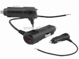 Wtyk zapalniczki sam. kątowy+ bezp.+ dioda+ kabel