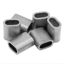 Zacisk linki stalowej - na linkę 3mm - 10 szt - owalna tuleja aluminiowa