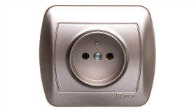 Simon Akord Gniazdo Pojedyncze B/U 16A Ip20 Satyna Metalizowana Ag1e/29