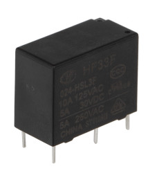 Przekaźnik mocy 24V dc SPST Hongfa Europe GMBH 10 A 200mW, montaż PCB 1280Ω Styk płytki drukowanej