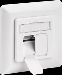 68721 Network socket, CAT.6a, 2-gang RJ45, flush-mounted, shielded, wh