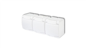 Junior Gniazdo Potrójne Z/U (Klapka Biała) Biały Ghe-3P