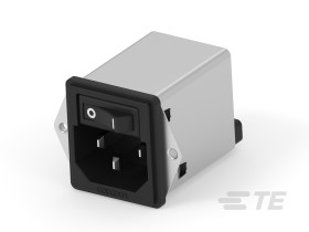 Gniazdo zasilające IEC z filtrem przeciwzakłóceniowym 10A TE Connectivity Montaż na panelu