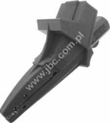 5004-LM-IEC-SW Krokodylek bezpieczny z gniazdem 4mm, rozwarcie szczęk 25mm, 1000 V=, kat.III, czarny, ELECTRO-PJP, 5004LMIECSW,