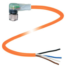 Pepperl+Fuchs 70137220-100013 Złącze konfekcjonowane czujnika/aktuatora V1-W-E8-OR3M-PUR-A1, piny: 4, 3 m, 1 szt.