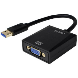 Logilink Ua0231 USB VGA Adapter Black 10Cm USB 3.0 To VGA Monitor Adapter