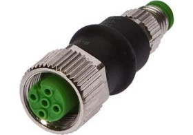 Złącze M12 proste żeńskie 4pin M8 proste męskie 4pin 24V -25-85 stC IP67 VK000041