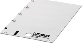 PVC device marker, (L x W) 29.8 x 59.7 mm, white, carrier card with 4 pcs, 0830990