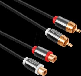 MK-MK229 - Cinch cable, 2x Cinch socket to 2x RCA cinch plug, 3 m