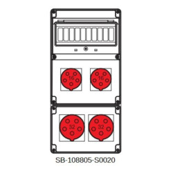 Rozdzielnica 2x5x32A 2x5x16A INA=32A IP54 SB-108805-S0020-54