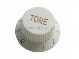 Gałka potencjometru audio 18mm TONE; biała