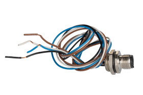 Złącze wielostykowe przemysłowe 4-pinowe M12, panelowe Wtyczka RS PRO