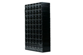 Regał szufladkowy, kolor: Czarny, przezroczysty, materiał: Polistyren, 560mm x 338mm x 133mm, RS PRO