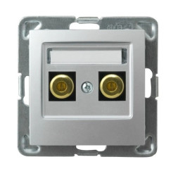 IMPRESJA Gniazdo głośnikowe pojedyncze srebrne GGN-1Y/m/18