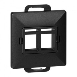 Płytka czołowa + 2xRJ45 Pearl, PC+ARJ45/P2, czarny,OR-OE-7717/2/B