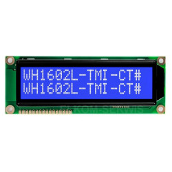 WYŚWIETLACZ LCD 2x16 WH1602 L TMI LED NEGATYW BLUE CYRYLICA 16x2 BIG CHAR