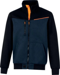 Bluza Sweat zapinana na zamek - Molton poliester bawełna z recyklingu, kolor Granatowo-czarny, rozmiar: S, SWABIBMPT