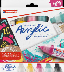 4-5400-5 Acrylic marker, 3D Double Liner, assorted, pack of 5