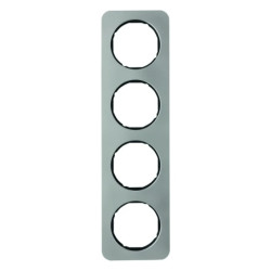 Berker R.1 Ramka poczwórna stal szlachetna/czarna 10142104