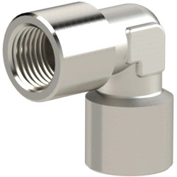 Angle piece, L 25.5 mm, 60 bar, brass, nickel-plated, for pipe systems, 112747