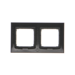 Simon 54 Premium Ramka 2-krotna PREMIUM do puszek karton-gips IP20 / IP44 czarny mat DRK2/49