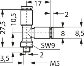 Swivel screw connection, for 4 x 1 and 4 x 0.65 tubing, 52.105