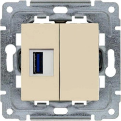 DANTE Gniazdo multimedialne USB kremowe 450351