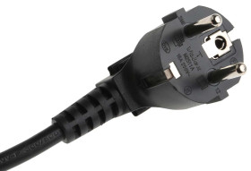 Przewód zasilania, złącze A: Bez zakończenia, złącze B: Wtyk niemiecki Schuko typu F 2.5m 10 A 250 V Czarny