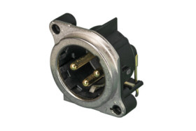 XLR panel plug, 3 pole, gold-plated, NC3MBH-0