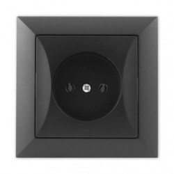 Gniazdo Wtyczkowe P/T 16A/250V 2P+Z Czarny Mat Gpt