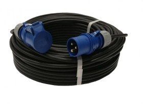 Przedłużacz kempingowy elCORD CEE 16A-3 230V IP44 50m H07RN-F 3G1,5 (gumowy OPD) z wt. i gn. CEE 16A-3P 30J25500