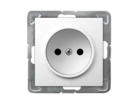 IMPRESJA Gniazdo pojedyncze bez uziemienia białe GP-1Y/m/00 OSPEL