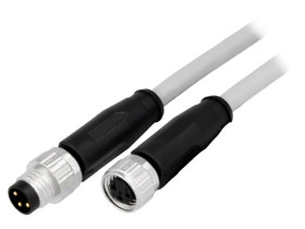 Złącze M8 męsko-żeńskie proste 0,5m 3pin 21348081380005