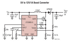 Adjustable Frequency Current Mode Flyback/Boost/SEPIC DC/DC Controller